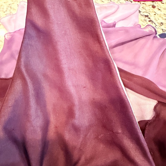 Plum Halter Cocktail Dress Ruffle Hem Beaded Waist Y2K Party Medium - Picture 9 of 16